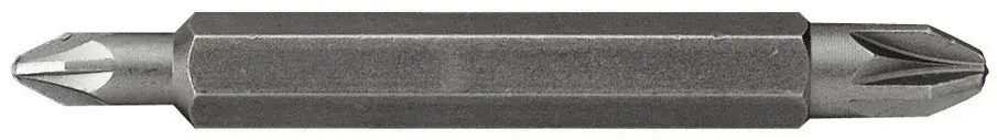 STANLEY 1-68-784 double-ended Phillips screwdriver bit, grey steel, product side view on white background.
