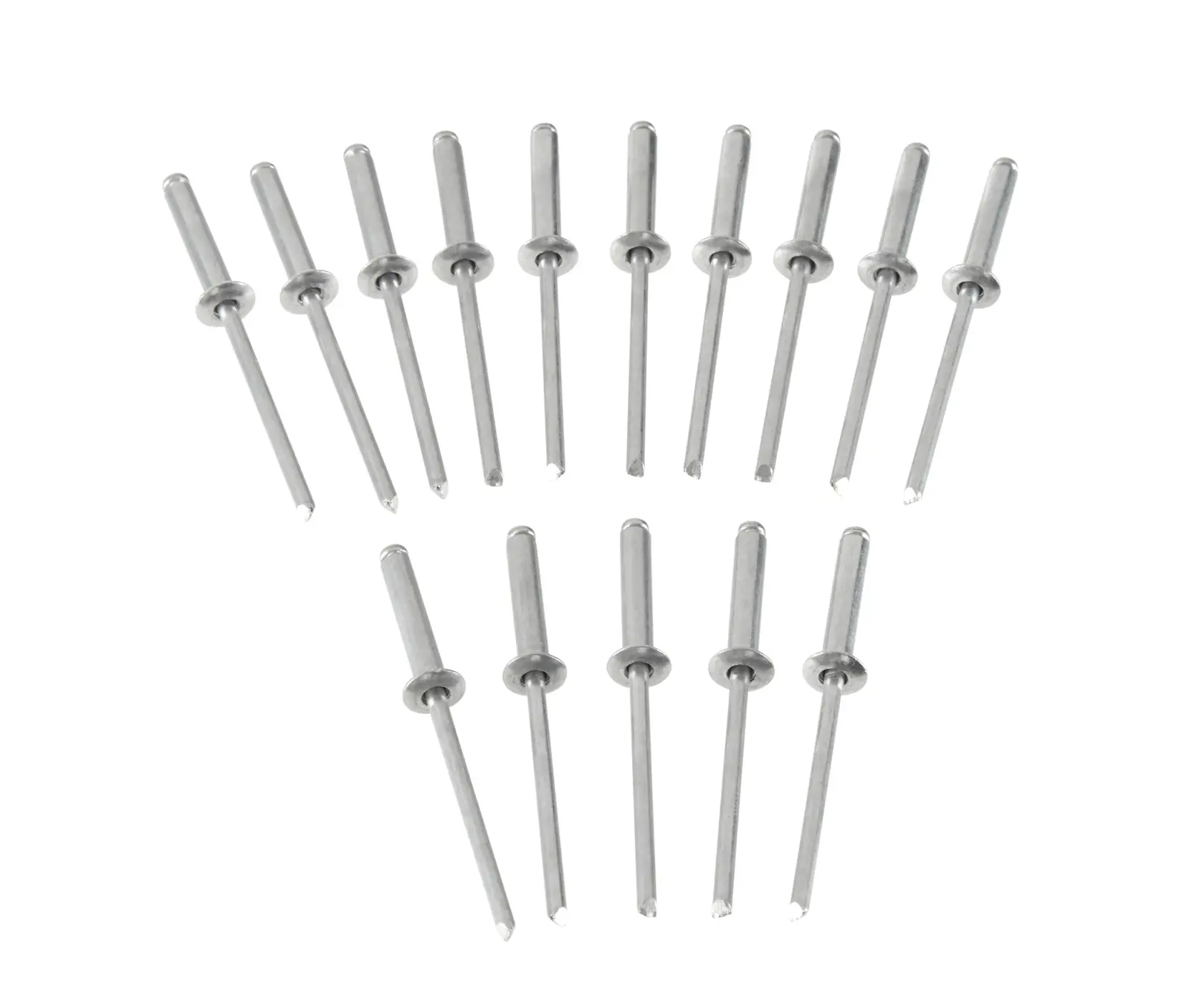 STANLEY 1-PAA48T silver blind rivets set, product photography, front angle on white background.