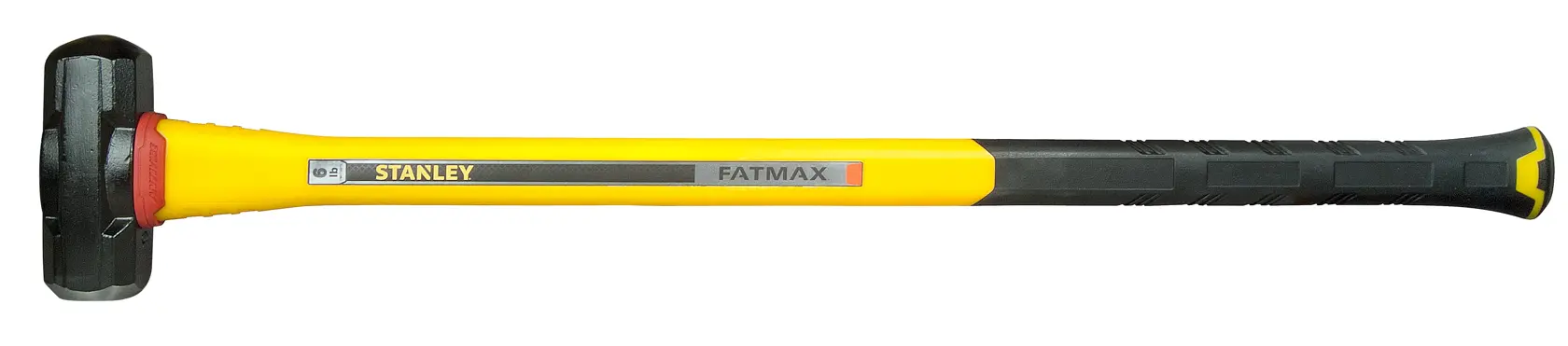 Stanley FatMax sledgehammer with yellow and black handle, suitable for heavy-duty construction work.