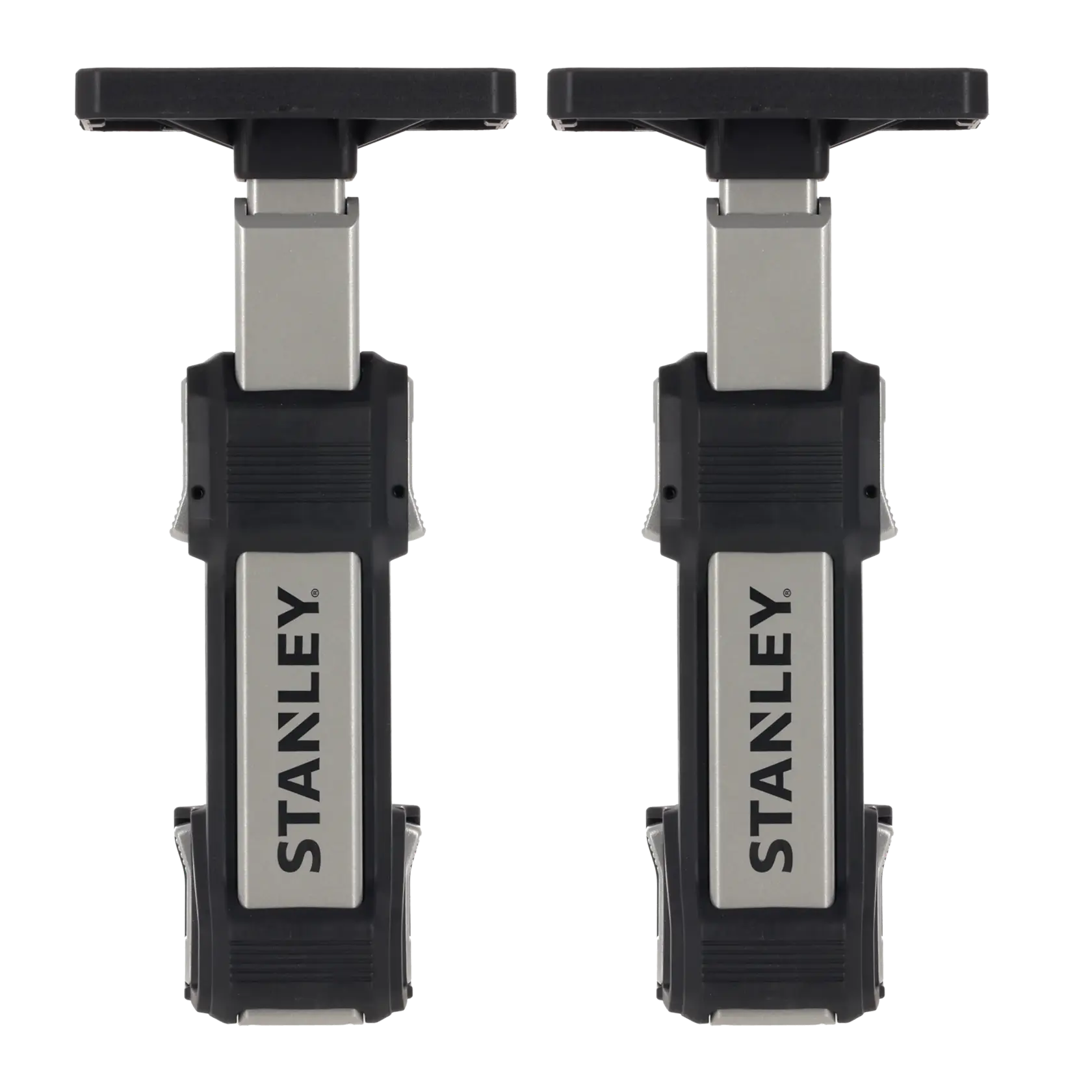 STANLEY FMHT83556 quick support rods, black and silver, shown upright, front angle on white background.